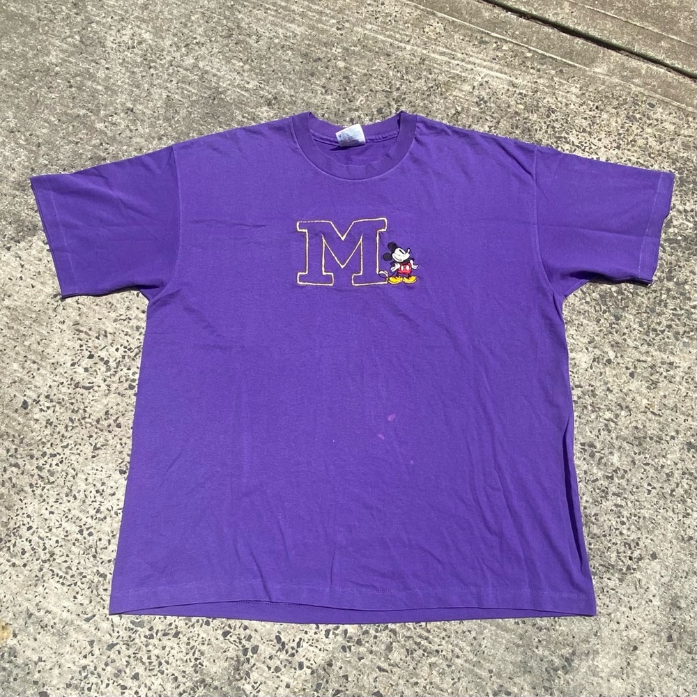 Vintage 90s Embroidered Mickey Mouse Tee